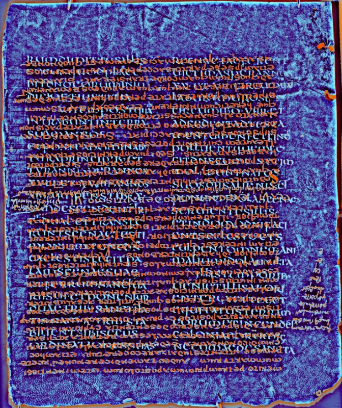 Figs. 1–6: Page 110 of the Jubilees Palimpsest represented by six digital images. The manuscript is owned by the Biblioteca Ambrosiana. Figure 1 was digitized by Google. Figures 2, 4-6 were digitized by the Jubilees Palimpsest Project. Figure 3 was digitized by the Biblioteca Ambrosiana for the Jubilees Palimpsest Project. 